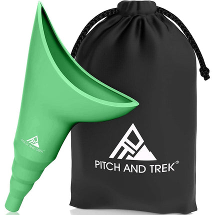 Pitch and Trek® - Female Urinal - Foolproof Urination Device Allows Women to Pee Standing Up - No Mess, Womens Pee Funnel - Compact and Lightweight for Outdoor Activities - with Discreet Carry Bag
