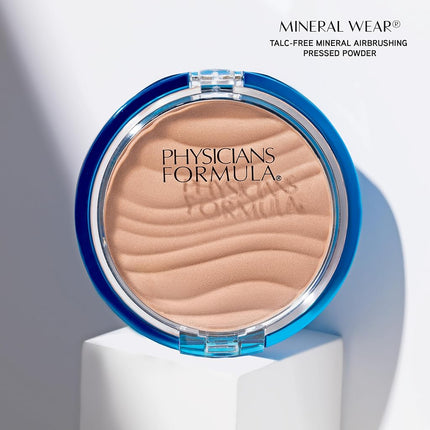 Physicians Formula Mineral Wear Talc-Free Mineral Airbrushing Pressed Powder SPF 30 - Poudre compacte minérale effet aérographe sans talc, Beige, 1 paquet de 7,5 g