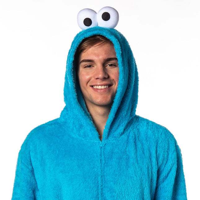 Combinaison Pyjama Unisexe Sesame Street, Tenue Tout-en-un, Monstre des Biscuits, Adulte, XX-Grand-XXX-Grand