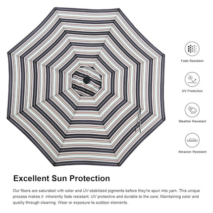 ABCCANOPY 9FT Patio Umbrella Outdoor 8 Ribs Table Umbrella