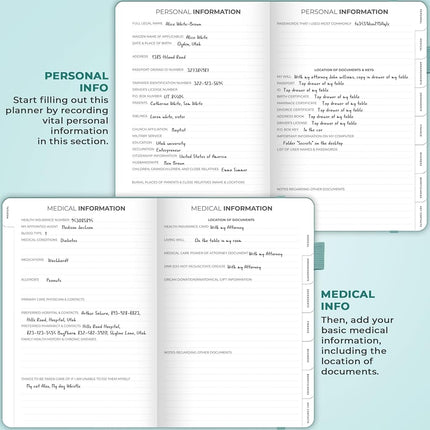 Clever Fox End of Life Planner, When I Die Organizer 8.5”x11” Blue Surf