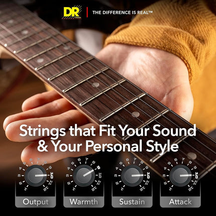 DR BKE7-9 Strings BLACK BEAUTIES™ - BLACK Coloured Electric Guitar Strings: 7-String Light 9-52