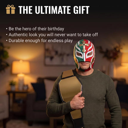 REY MISTERIO Lucha Libre Wrestling Mask (PRO - Fit) Costume Wear by Make It Count, Medium