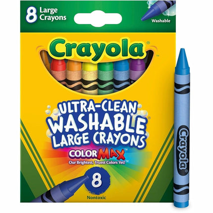 CRAYOLA Ultra Clean Large Washable Crayons, School Supplies, 8 Count