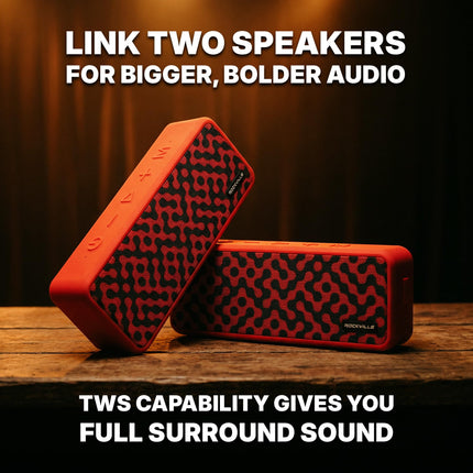 Enceinte Bluetooth portable Rockville Faze – Liaison sans fil TWS, batterie 36 heures