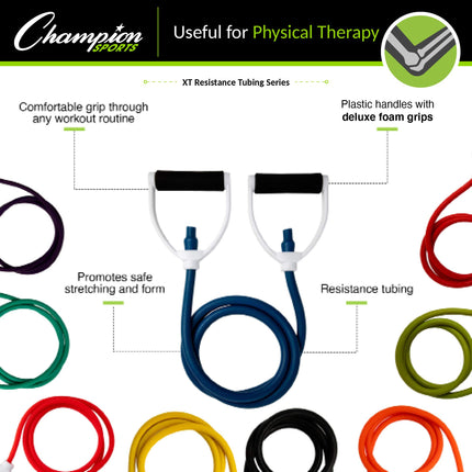 Champion Sports XT8 80 lbs Resistance Tubing Green