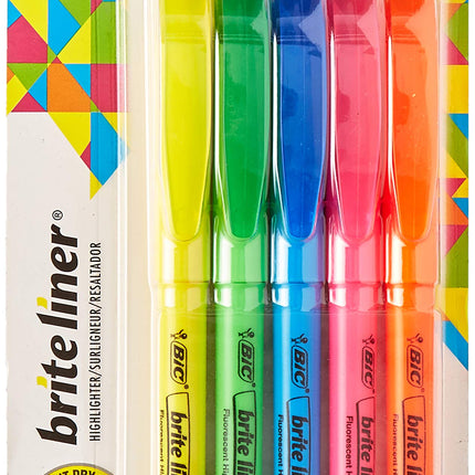 Bulk Buy: BIC Brite Liner Highlighters 5/Pkg Fluor