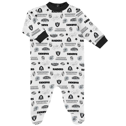 Ensemble body, pyjama et bonnet NFL pour bébé garçon, Équipe Raiders, 6-9 mois (Lot de 3)