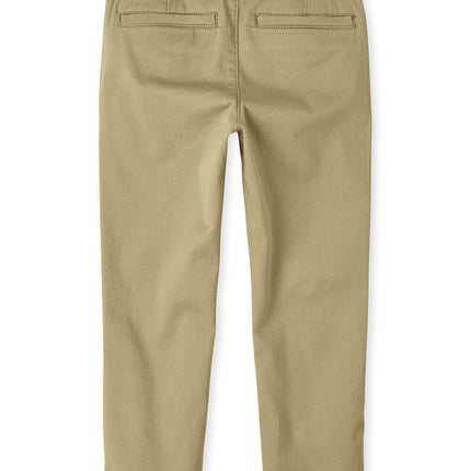 The Children's Place Boys' Stretch Skinny Chino Pants, 2 Pack, Flax 2 Pack, 16