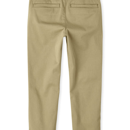 The Children's Place Boys' Stretch Skinny Chino Pants, Flax 2-Pack, 8 Slim