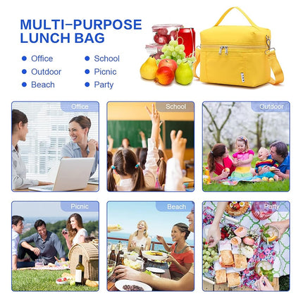 NOL Natural Organic Lifestyle Insulated Lunch Bags for Women Cooler Bag Lightweight Nylon Waterproof Lunch Box for Work