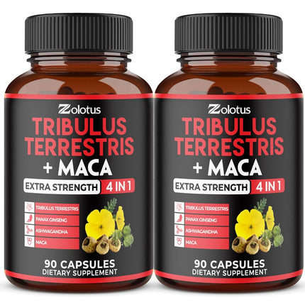 Zolotus 2 Packs Tribulus Terrestris with Maca Root