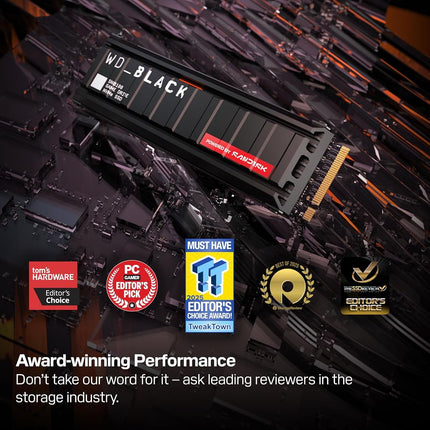 WD_BLACK SN8100 PCIe Gen 5 NVMe SSD 8TB (Up to 14,900MB/s read speed, Up to 14,000MB/s write speed, M.2 2280 with Heatsink, Next Gen TLC 3D NAND Technology, Up to 4,800TBW) POWERED BY SANDISK