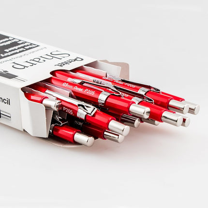Pentel Sharp Mechanical Pencil, (0.5mm), Metallic Red Barrel, Box of 12 (P205MB)