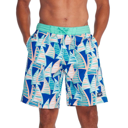 Speedo Men's Standard Swim Trunk Knee Length Boardshort Bondi Printed, 20" Sailing On