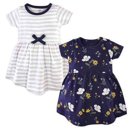 Hudson Baby Baby Girls' Cotton Dresses, Night Blooms, 3-6 Months