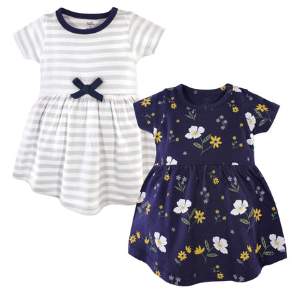 Hudson Baby Baby Girls' Cotton Dresses, Night Bloo