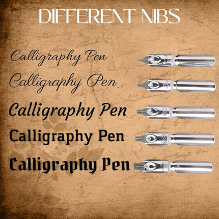 Joyeee Blue Quill Pen and Ink Set, including Punk Mechanical Style Feather Pen, Black Ink, Pen Holder, Gift Box, Fancy Writing Pen Calligraphy Kit for Writing Lovers to Creative Hand Lettering