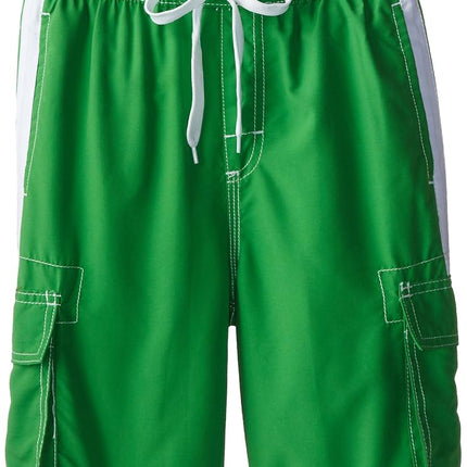 Kanu Surf Big Boys' Barracuda Swim Trunk, Green, Small (8)