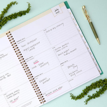 Blue Sky 2026-2027 Weekly & Monthly Academic Planner, 8.5"x11", Palms