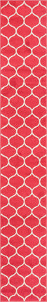 Unique Loom Trellis Frieze Collection Lattice Moroccan Geometric Modern Rasberry Runner Rug (2' 0 x 13' 0)