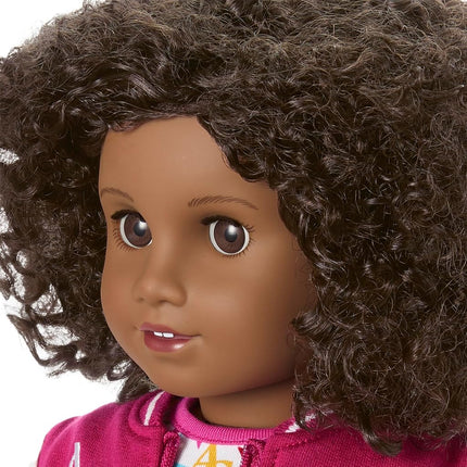 American Girl, Truly Me 18-inch Doll #112 with Brown Eyes, Natural Short Curly Dark-Brown Hair, Deep Skin, for Ages 6+