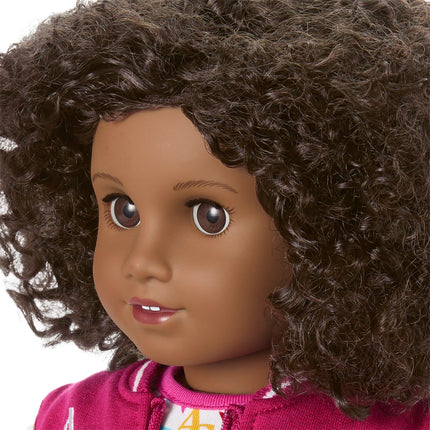 American Girl, Truly Me 18-inch Doll #112 with Brown Eyes, Natural Short Curly Dark-Brown Hair, Deep Skin, for Ages 6+