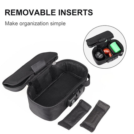 Firedog Smell Proof Bag with Lock, Carbon Lined Odor Proof Case Containers for Travel Stash Storage (Black, 8x4x2.75 Inch)