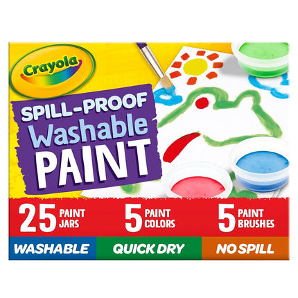 Crayola 25ct Spill Proof Washable Paint Set for Kids, Nontoxic, 3+
