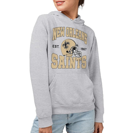 Junk Food NFL Team Helmet Hoodie Sweatshirt with Hood, Unisex, Athletic Heather, M