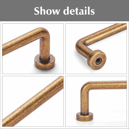 khtumeware 10 Pack 5 inch Hole Center Antique Brass Cabinet Pulls Vintage Cabinet Handle Kitchen Hardware Farmhouse Vintage Dressing Table Drawer Handle Classic Wardrob.