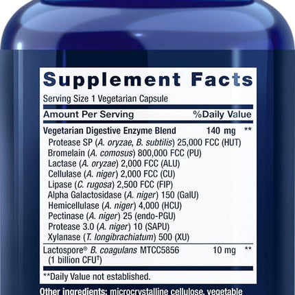 Life Extension Enhanced Super Digestive Enzymes With Probiotics 60 Vegetarian Capsules-Pack-2
