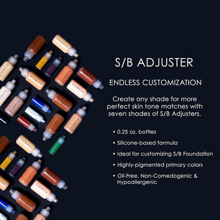 TEMPTU S/B Silicone-Based Shade Adjuster Starter Set: Long-Lasting, Highly-Pigmented Formula For Customizing S/B Foundation Shades | Includes 7 Primary Colors