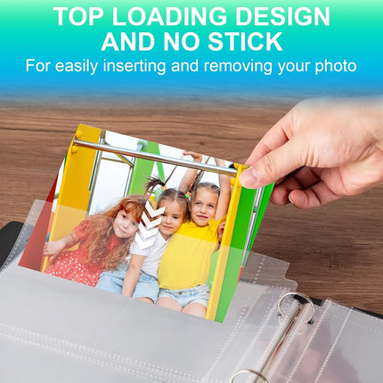 100 Pack 5 x 7 Photo Sleeves for 3 Ring Binder(200 Pictures)