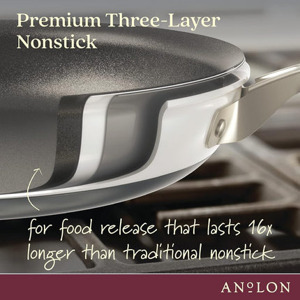 Anolon Achieve Hard Anodized Nonstick Frying Pan/Skillet, 8.25 Inch, Cream