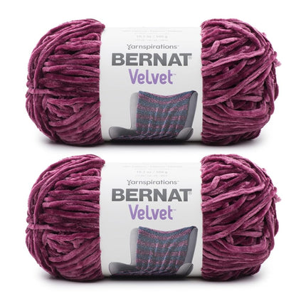 Bernat Velvet Burgundy Plum Yarn - 2 Pack of 300g/