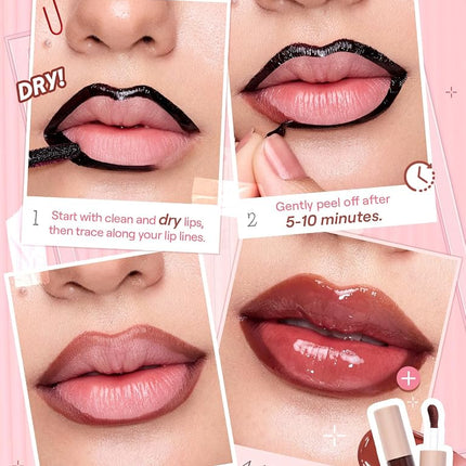 SHEGLAM Fall In Line Peel Off Lip Liner Stain Long Lasting Transfer-proof Nude Lip Tint-Plum Sauce