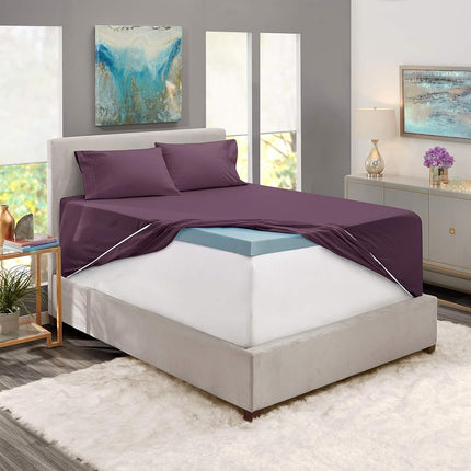 Nestl Twin XL Bed Sheet Set - Purple - 3-Piece Extra Deep Pocket
