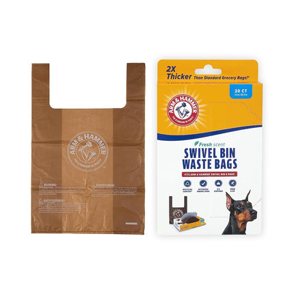 Arm & Hammer Swivel Bin Waste Bags, Penny, 20-Pack