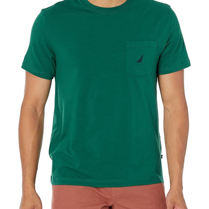 Nautica Men's Solid Crew Neck Short Sleeve Pocket T-Shirt, Tidal Green, 5X-Large Tall