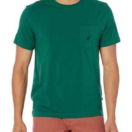 Nautica Men's Solid Crew Neck Short Sleeve Pocket 
