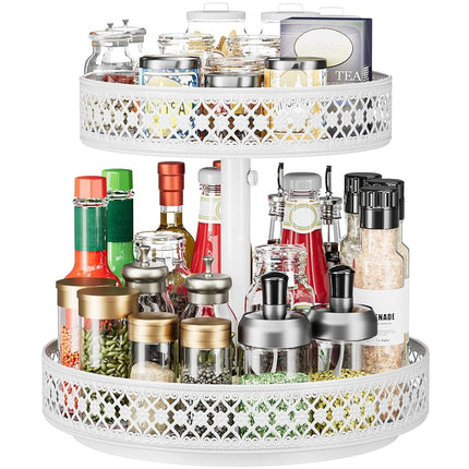 Lazy Susan Organizer 2 Tier - Turntable Spice Rack