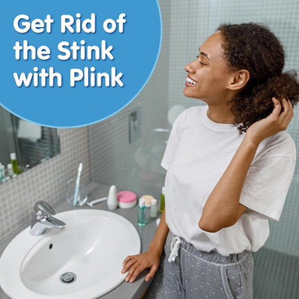 Plink Fizzy Drain Freshner, Prevents Buildup and Maintains a Clear Drain, Removes Drain Odor, Lemon Scent, 6 Tablets