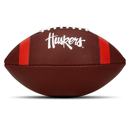 Franklin Sports Nebraska Huskers Kids NCAA Youth Football - Official College Team Junior Footballs with Team Logos for Kids - Junior Size PVC Ball - Backyard + Tailgate Ball - 8.5"