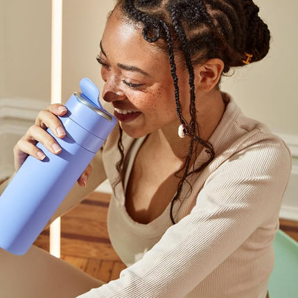 Drink Through Lid for Insulated Water Bottles, Leak-Proof, Carrying Handle, BPA Free, Lavender