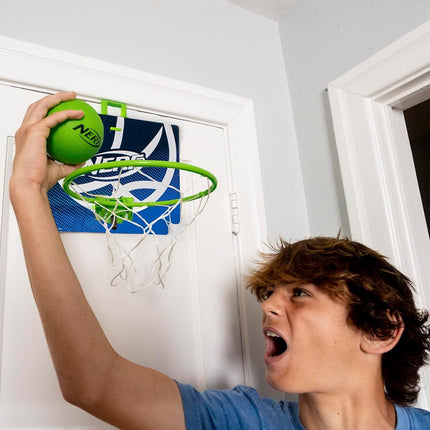 NERF Nerfoop -- The Classic Mini Foam Basketball and Hoop -- Hooks On Doors -- Indoor and Outdoor Play -- A Favorite Since 1972