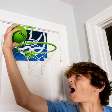 NERF Nerfoop -- The Classic Mini Foam Basketball and Hoop -- Hooks On Doors -- Indoor and Outdoor Play -- A Favorite Since 1972