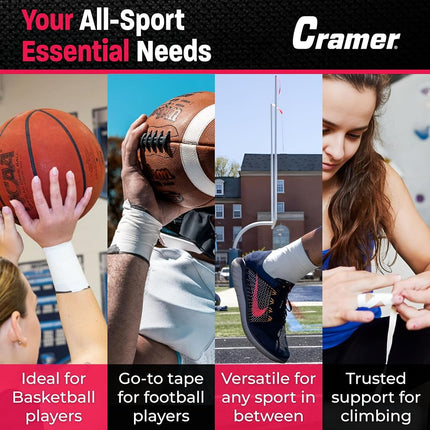 Cramer Team Color Athletic Tape, Pink, For Ankle, Wrist, and Injury Taping, Helps Protect and Prevent Injuries, Promotes Faster Healing, Athletic Training First Aid Supplies, 1.5", Bulk 32 Roll Case