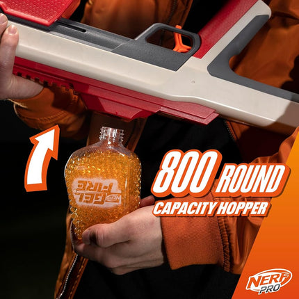 Pro Gelfire Raid Blaster, Fire 5 Rounds at Once, 10,000 Gel Rounds, 800 Round Hopper, Eyewear, Toys for Teens Ages 14 & Up