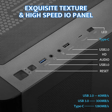 darkFlash ATX Mid-Tower Gaming PC Case, Back Plug-in BTF Motherboard, with 4 ARGB Fans Computer Case, Full View Curve Glass Dual-Chamber PC Case, Type C Port, Supports Dual 360mm AIO, Black(DPW90)